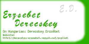 erzsebet derecskey business card